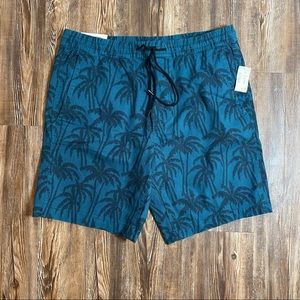 Men’s Aeropostale Aero Jogger Shorts Sz Medium 8.5" Palm Tree All Over Print NWT